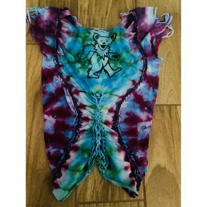 Grateful dead women custom crop top sz s